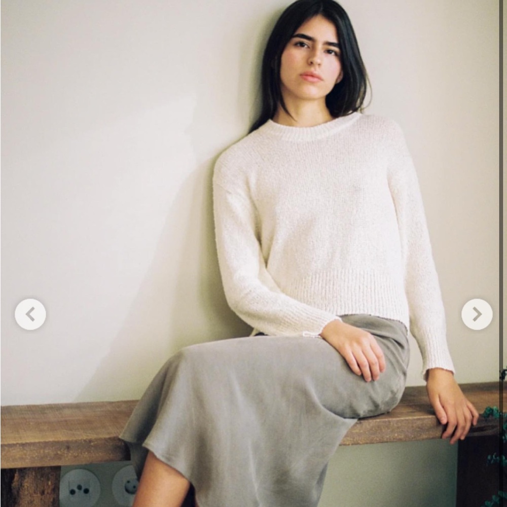 Spring Pullover, Organic Cotton Bouclé, Cream